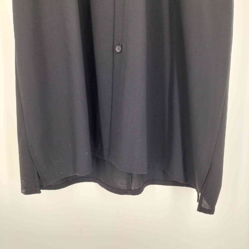ヨウジヤマモト Yohji Yamamoto 24SS WOOL DOLMAN SLEEVE DRESS ウール ドルマンスリーブ スリット シャツ ドレス ワンピース レディース JPN:1