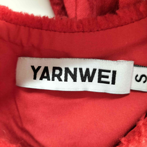 {[YARNWEI ハートカットアウトデザイン ジャガードノースリーブワンピース レディース JPN:S