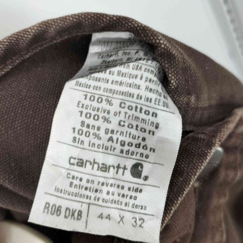 カーハート Carhartt メキシコ製 ダック地 コットン ダブルニー オーバーオール メンズ 44×32