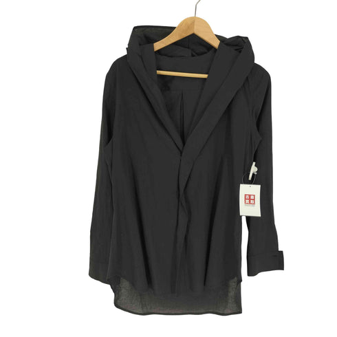 ヨウジヤマモト Yohji Yamamoto 25SS COLLECTION 100 KHADI DRAPED DETAIL HOOD DRESS カディ ドレ―ブ ディティールフード ドレープ ブラウス レディース JPN:2