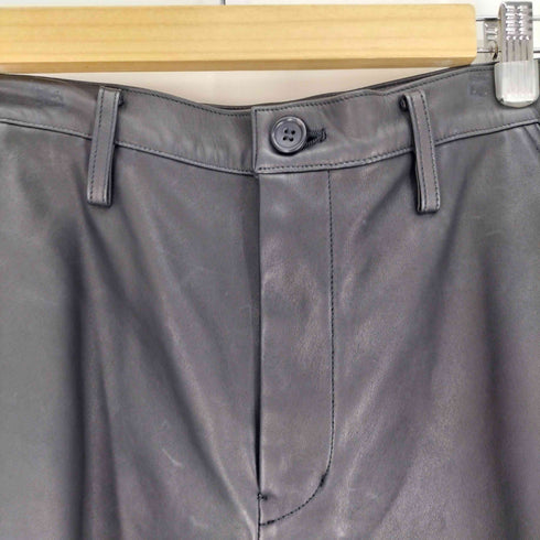 ヨウジヤマモト Yohji Yamamoto 24SS WATER BASED DYE LAMB SKIN CUT SHORT PANTS B ウォーター ベース ダイ ラム スキン カット ショート パンツ レディース JPN:1