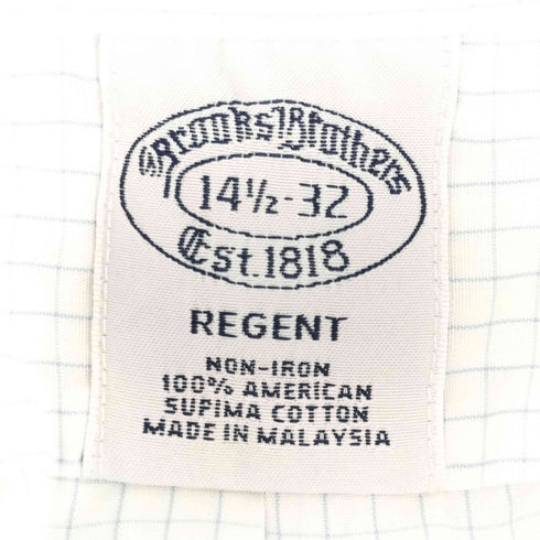 ブルックスブラザーズ BROOKS BROTHERS REGENT ウィンドーペーンチェックシャツ メンズ 14 1/2-32