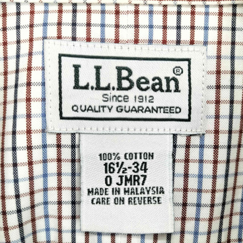 エルエルビーン L.L.Bean WRINKLE RESISTANT チェックシャツ メンズ 16 1/2-34