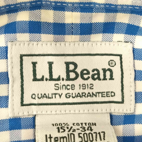 エルエルビーン L.L.Bean WRINKLE FREE チェック柄ボタンダウンシャツ メンズ 15 1/2-34