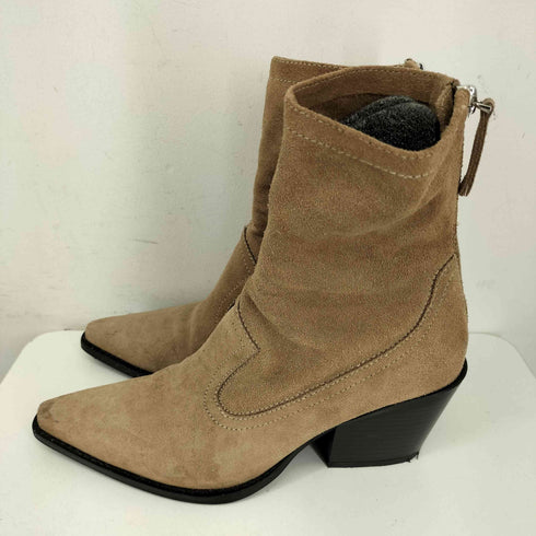 ザラ ZARA バックジップスウェードウエスタンブーツ レディース JPN:37