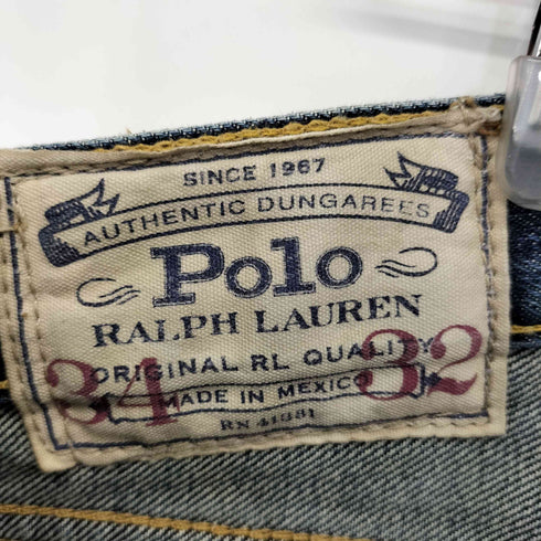 ポロラルフローレン POLO RALPH LAUREN メキシコ製 ロゴ刺繍 ボタンフライデニムパンツ メンズ 34/32