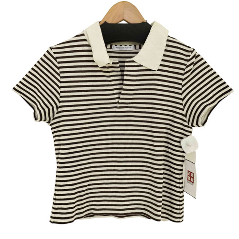 ビューティーアンドユースユナイテッドアローズ BEAUTY & YOUTH UNITED ARROWS スキッパーニットポロシャツ ボーダー レディース