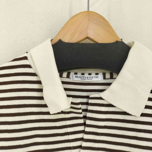 ビューティーアンドユースユナイテッドアローズ BEAUTY & YOUTH UNITED ARROWS スキッパーニットポロシャツ ボーダー レディース