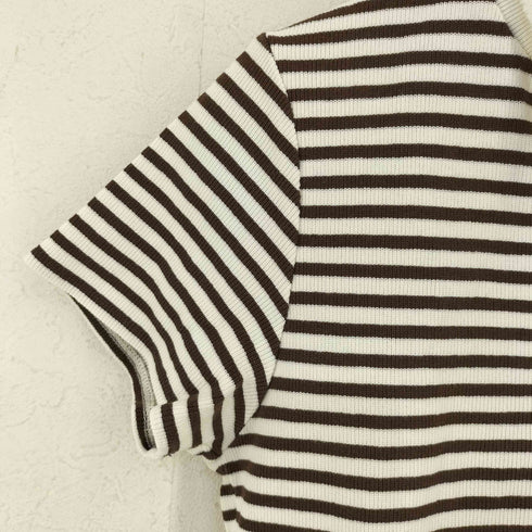 ビューティーアンドユースユナイテッドアローズ BEAUTY & YOUTH UNITED ARROWS スキッパーニットポロシャツ ボーダー レディース