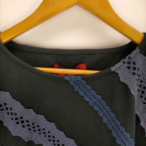 somari imagination バイアスレースコットンTシャツ レディース JPN:2