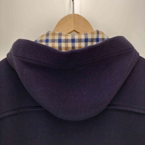 アクアスキュータム AQUASCUTUM 90-00S 裏地 クラブチェック ウール フーデッド ダッフルコート メンズ import:L