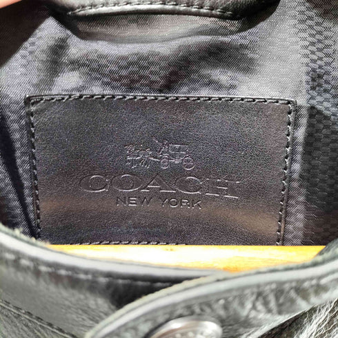 コーチ COACH カウレザー シングル ライダース ジャケット メンズ import:M