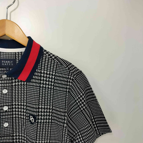 パーリーゲイツ PEARLY GATES 千鳥格子 ロゴワッペン S/S ポロシャツ メンズ 4