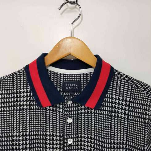 パーリーゲイツ PEARLY GATES 千鳥格子 ロゴワッペン S/S ポロシャツ メンズ 4