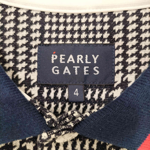 パーリーゲイツ PEARLY GATES 千鳥格子 ロゴワッペン S/S ポロシャツ メンズ 4