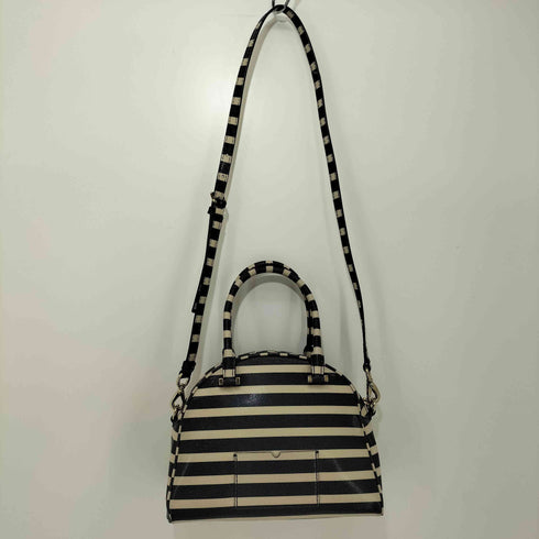 ケイトスペード Kate spade ボーダー柄2WAYレザーバッグ レディース