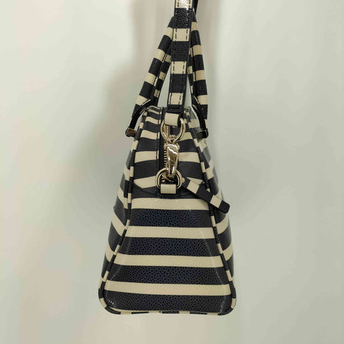 ケイトスペード Kate spade ボーダー柄2WAYレザーバッグ レディース