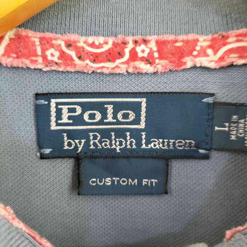 ポロバイラルフローレン Polo by RALPH LAUREN CUSTOM FIT ネイティブ コンチョボタン 半袖ポロシャツ メンズ import:L