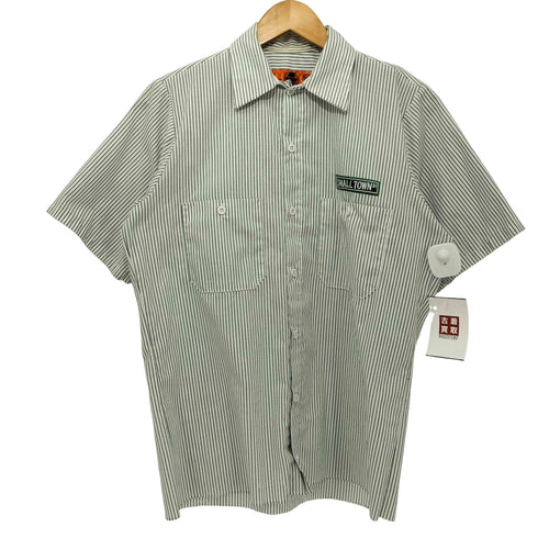 レッドキャップ RED KAP 企業ロゴ S/S ストライプ シャツ メンズ S