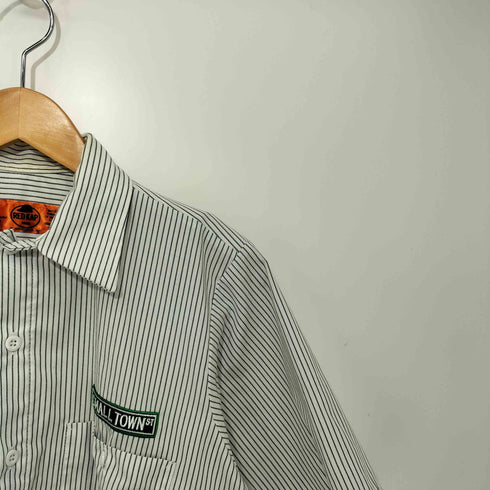 レッドキャップ RED KAP 企業ロゴ S/S ストライプ シャツ メンズ S