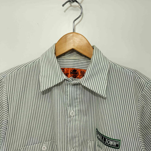 レッドキャップ RED KAP 企業ロゴ S/S ストライプ シャツ メンズ S