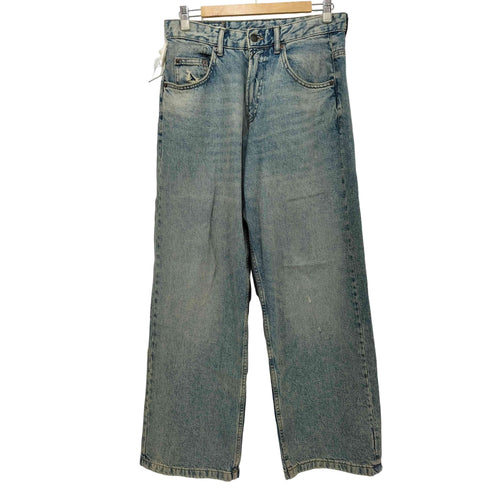 ザラ ZARA ウォッシュド ジップフライ ワイド デニム パンツ メンズ 29