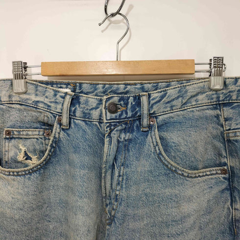 ザラ ZARA ウォッシュド ジップフライ ワイド デニム パンツ メンズ 29