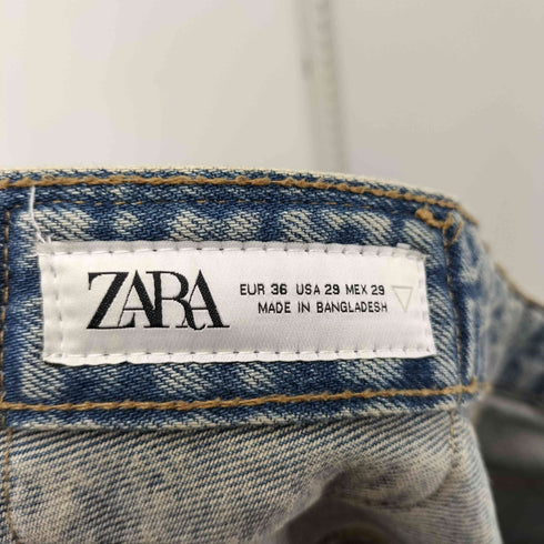 ザラ ZARA ウォッシュド ジップフライ ワイド デニム パンツ メンズ 29