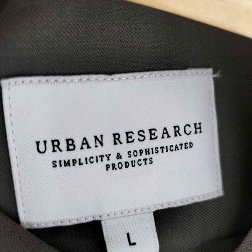 アーバンリサーチ URBAN RESEARCH WASHABLEウールショートスリーブバンドカラーシャツ メンズ JPN:L