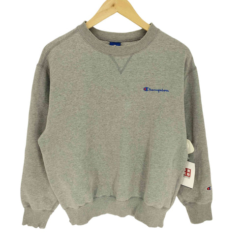 チャンピオン Champion 90S 青刺繍タグ Vガゼット 裏起毛 ロゴ刺繍 袖目あり クルーネック スウェット メンズ import:M