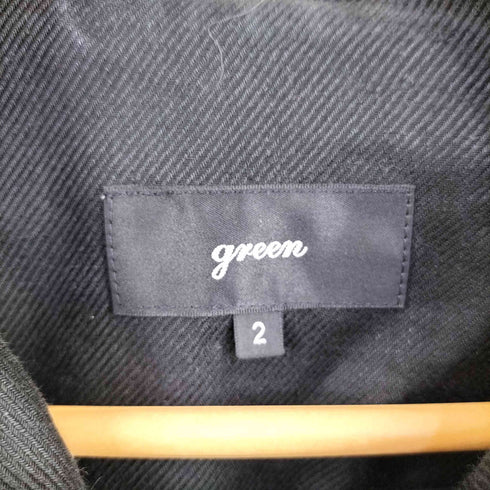 グリーン green リネン混 ショート丈ジャケット レディース US:0-2