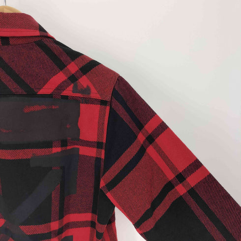 オフホワイト OFF-WHITE 19SS STENCIL FLANNEL SHIRT ステンシル バックバイアス チェック フランネル シャツ メンズ import:XS