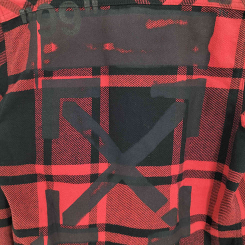 オフホワイト OFF-WHITE 19SS STENCIL FLANNEL SHIRT ステンシル バックバイアス チェック フランネル シャツ メンズ import:XS