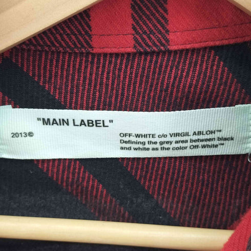 オフホワイト OFF-WHITE 19SS STENCIL FLANNEL SHIRT ステンシル バックバイアス チェック フランネル シャツ メンズ import:XS