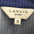 ラバンスポーツ LANVIN SPORT ポリ ストライプ ロゴ刺繍 長袖ポロシャツ メンズ US:38