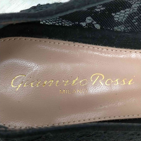 ジャンビトロッシ Gianvito Rossi レースポインテッドトゥパンプス レディース EUR:37
