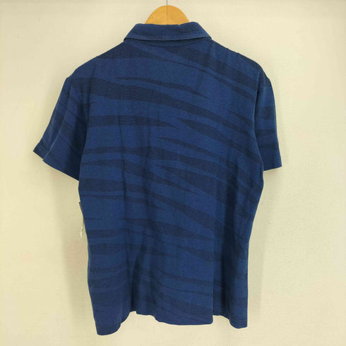 ラバンスポーツ LANVIN SPORT コットン ロゴ刺繍 ゼブラ柄 半袖ポロシャツ メンズ US:38