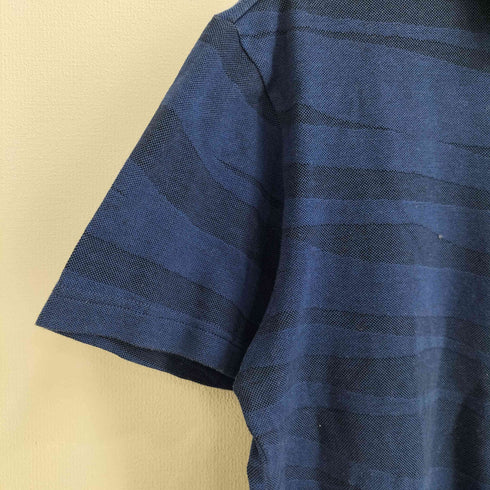 ラバンスポーツ LANVIN SPORT コットン ロゴ刺繍 ゼブラ柄 半袖ポロシャツ メンズ US:38