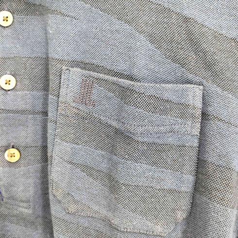 ラバンスポーツ LANVIN SPORT コットン ロゴ刺繍 ゼブラ柄 半袖ポロシャツ メンズ US:38