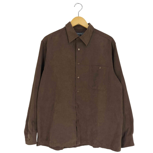 クラフトアンドバロー Croft&Barrow フェイクスウェード レギュラーカラーシャツ メンズ import:L