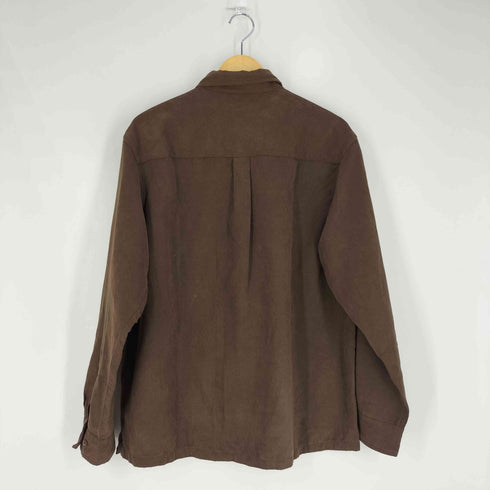 クラフトアンドバロー Croft&Barrow フェイクスウェード レギュラーカラーシャツ メンズ import:L