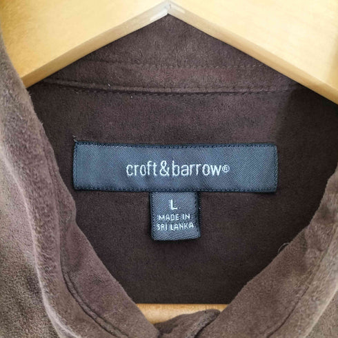 クラフトアンドバロー Croft&Barrow フェイクスウェード レギュラーカラーシャツ メンズ import:L