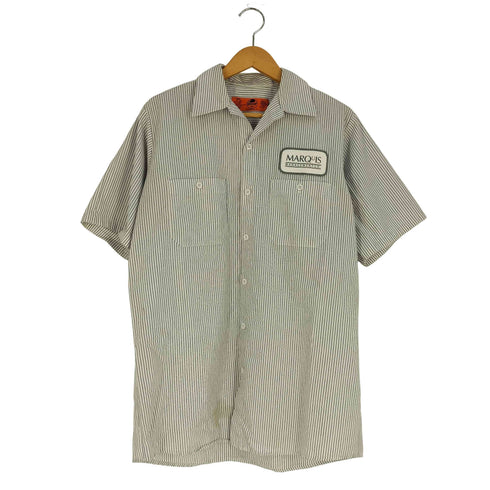 レッドキャップ RED KAP 企業ワッペン ストライプ ワークシャツ メンズ import:M