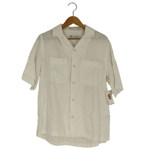 ザラ ZARA リネン 開襟 オープンカラーシャツ メンズ import:M