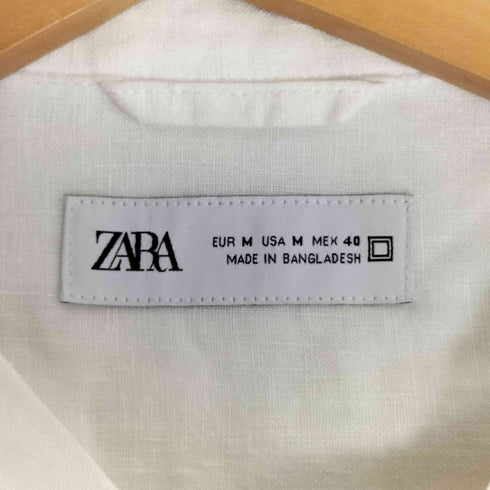 ザラ ZARA リネン 開襟 オープンカラーシャツ メンズ import:M