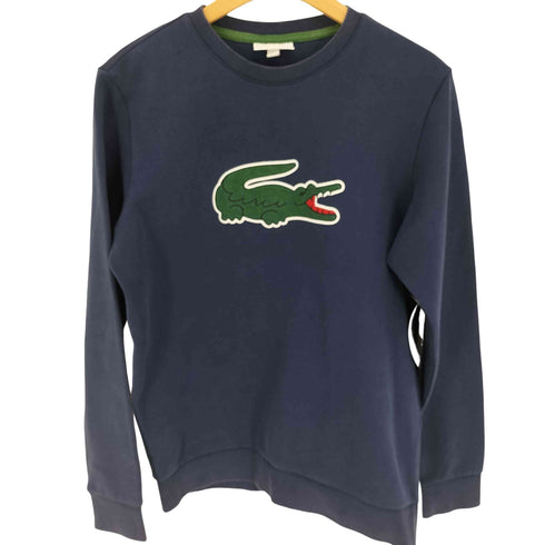 ラコステ LACOSTE クルーネック ロゴ ワニ メッシュ 刺繍 プルオーバー スウェット トレーナー メンズ import:S