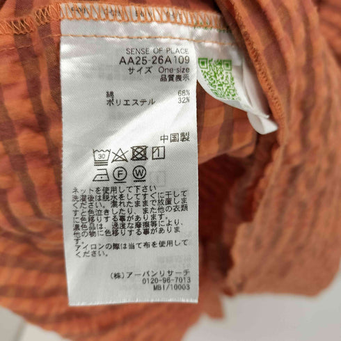 センスオブプレイス SENSE OF PLACE 22SS ギンガムチェックワンピース 5分袖 レディース ONE SIZE