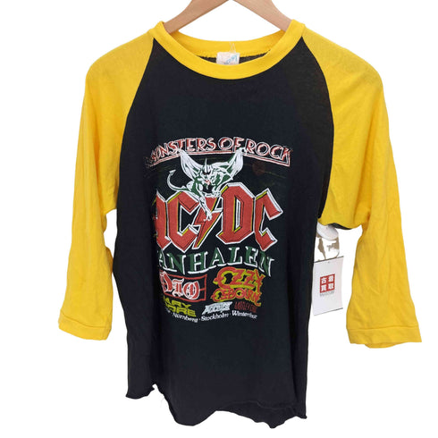 70-80S パキスタン製 FANTASY A&G INC. ボディ ロック バンド 両面 プリント ラグラン Tシャツ パキ綿 メンズ import:M