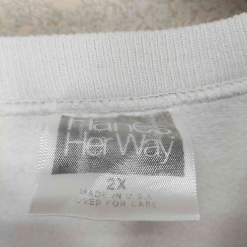 ヘインズ Hanes MADE IN USA ワッペン刺繍ラグランスウェット レディース 2X