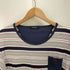 バーバリーブラックレーベル BURBERRY BLACK LABEL ワンポイント 刺繍 ポケット マルチ ボーダー S/S クルーネック Tシャツ メンズ JPN:2